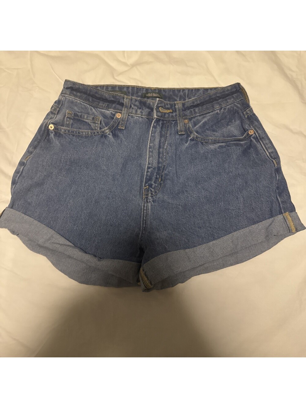 Wild Fable Highest Rise Mom Shorts Size 8/29 Blue/X8Y25-Happy